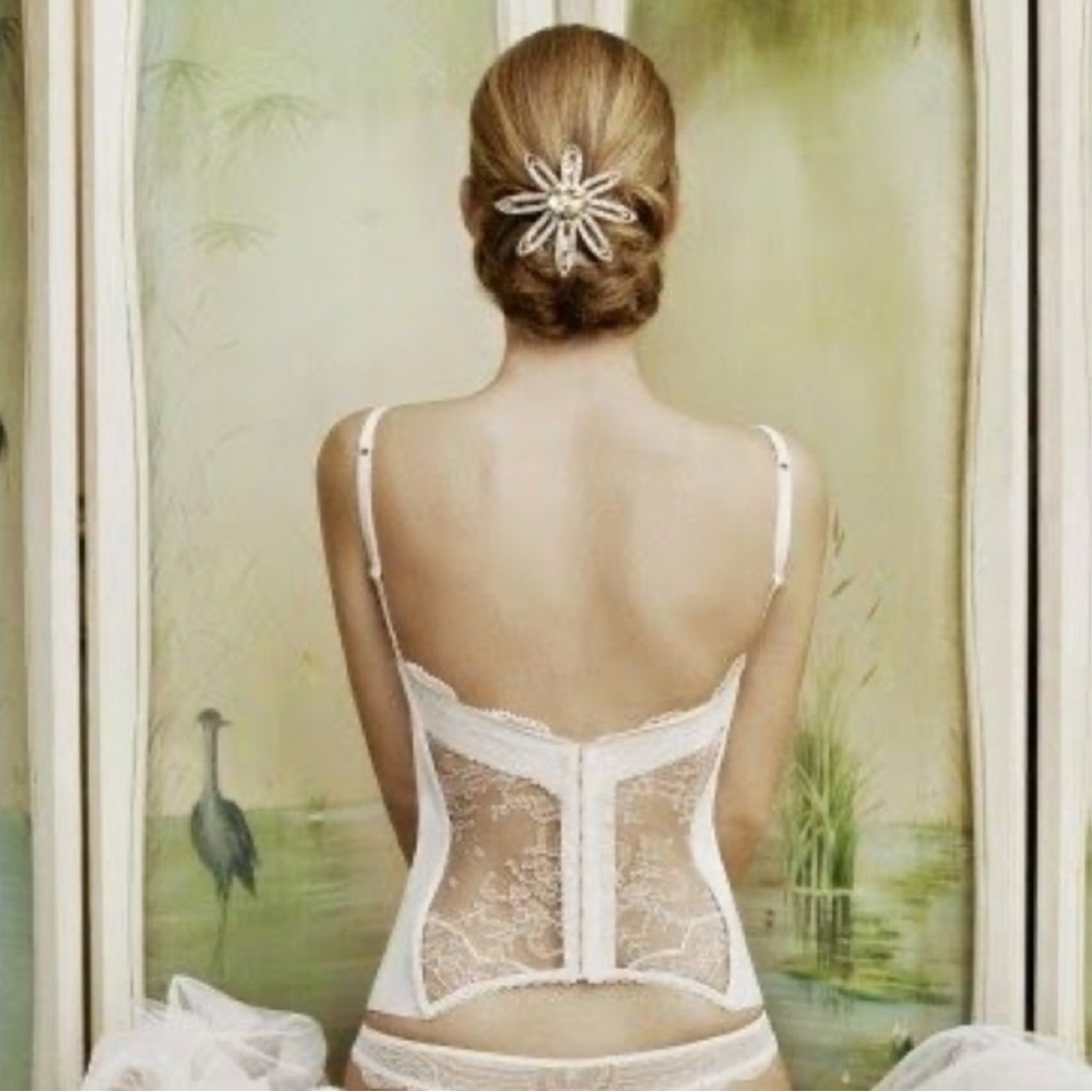 La Perla Bridal Lace Back Bustier New 34D